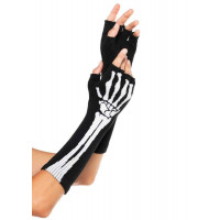 Woven Skeleton Fingerless Gloves