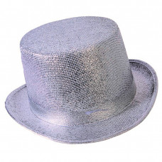 Metallic Silver Mesh Top Hat