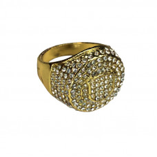 Gold Crest Rhinestone Ring